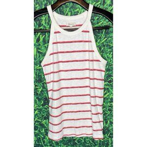 Madewell Shawn Stripe Time Off Tank Top Cream Red Striped Women’s Small